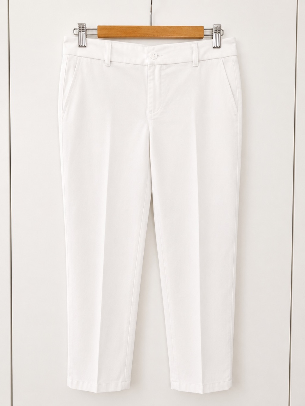 Talbots White Perfect Crop Tailored Ankle Pants